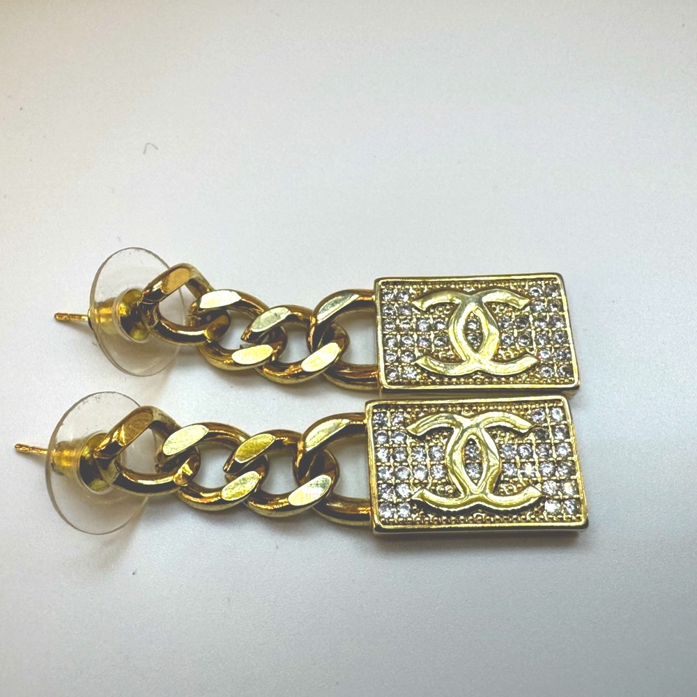 CHANEL Crystal Chain CC Earrings Authentic Vintage Chanel 1995 - Picture 11 of 11